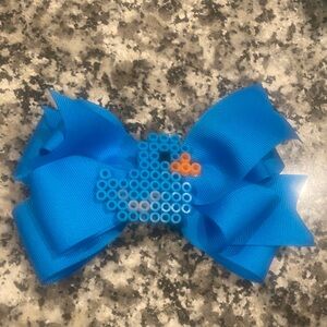 NWOT HANDMADE perler rubber duck hairbow